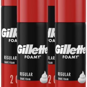 Gillette Foamy Regular Shaving Foam, 2 oz (Pack of 4)