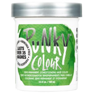 Punky Spring Green Semi Permanent Hair Color – Long-Lasting Bright Green Temporary Hair Dye for Bold Color, Vegan, Ammonia-Free – 3.5 oz