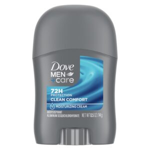 Dove Men+Care Antiperspirant Deodorant Stick Clean Comfort 72-Hour Sweat & Odor Protection Antiperspirant for Men With 1/4 Moisturizing Cream 0.5 oz