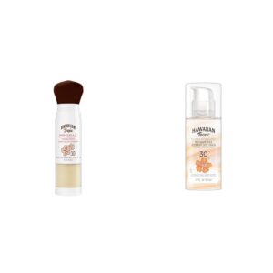 Hawaiian Tropic Mineral Powder Sunscreen Brush, SPF 30 | for Face, Brush On Translucent Sunscreen, & Weightless Hydration Lotion Sunscreen for Face SPF 30, 1.7oz