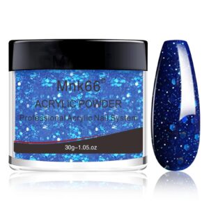 Mnk66 Acrylic Powder Professional Blue Glitter Acrylic Nail Powder for Nail Extension> French Nail Art 3D Flowers> Nail Carving> Beginner> Christmas Gift (YSJF013-30g)