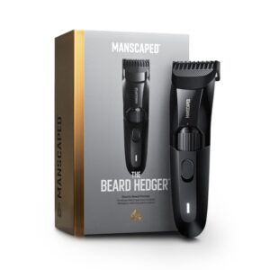 MANSCAPED® The Beard Hedger® Premium Men’s Beard Trimmer, 20 Length Adjustable Blade Wheel, Stainless Steel T-Blade for Precision Facial Hair Trimming, Cordless Waterproof Wet/Dry Clipper