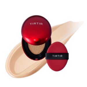 [*Mini Size*] TIRTIR Mask Fit Red Cushion Foundation | Full coverage, Weightless, Skin fit, Satin Glow Finish, Korean Makeup Cushion Foundation (#23N Sand, 0.15 Fl Oz)
