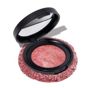 LAURA GELLER NEW YORK Baked Blush-n-Brighten Marbleized Blush for Cheeks – Pink Buttercream – Natural Finish – Buildable Color