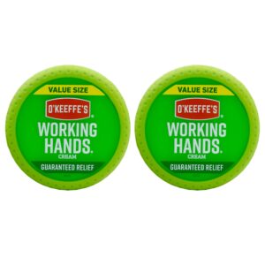 O’Keeffe’s Working Hands Hand Cream for Extreme Dryness – 6.8 oz Value Size Jar (2 Pack) – Repairing Skincare for Cracked, Dry Hands