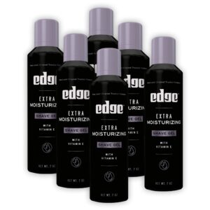 Edge Shaving Gel for Men, Extra Moisturizing with Vitamin E, (6 Pack) – Shave Gel For Men That Moisturizes, Protects and Soothes To Help Reduce Skin Irritation