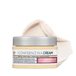 IT Cosmetics Confidence in a Cream Anti Aging Face Moisturizer – Visibly Reduces Fine Lines, Wrinkles & Signs of Aging Skin in 2 Weeks, 48HR Hydration with Hyaluronic Acid, Niacinamide – 0.5 fl oz