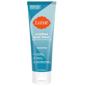 Lume Acidified Body Wash – 24 Hour Odor Control – Removes Odor Better than Soap – Moisturizing Formula – Formulated Without SLS or Parabens – OB/GYN Developed – 8.5 ounce (Unscented)