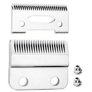OwnLifeYF Professional Clipper Replacement Wedge Blades, Compatible with Wahl Precision 2-Hole, Stainless Steel Fixed Blades and Ceramic Moving Blades