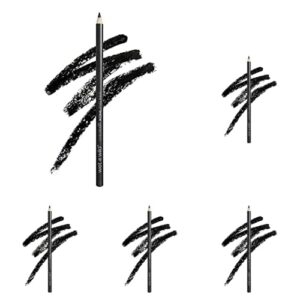 wet n wild Color Icon Kohl Eyeliner Pencil Black, Long Lasting, Highly Pigmented, No Smudging, Smooth Soft Gliding, Eye Liner Makeup, Baby’s Got Black (Pack of 5)