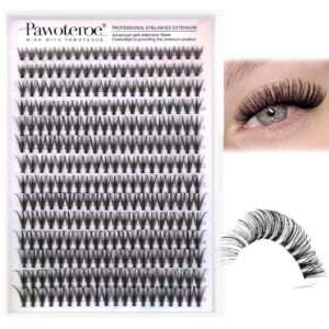 Pawotence Lash Clusters Natural 30D Cluster Eyelash Extensions 8-15mm Individual Lashes Cluster Wispy 280pcs Eyelash Clusters Lash Extension for Self Application (30D, 0.07D, 8-15mm)