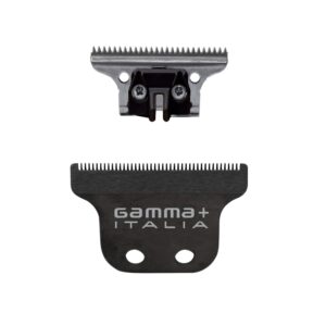 GAMMA+ Replacement Classic Fixed Black Diamond Carbon DLC with Stainless Steel Deep Tooth Cutter Trimmer Blade Set