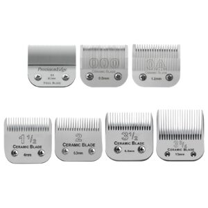 7 Packs Detachable Replacement Blades,Compatible with Andis/oster Classic 76/Star-Teq/Power-Teq/A5 Clipper,Cut Length 1/150″to 1/2″