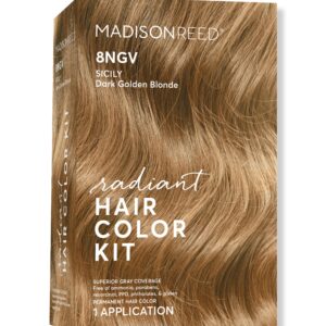 Madison Reed Radiant Hair Color Kit, Dark Champagne Blonde for Superior Gray Coverage, Ammonia-Free, 8NGV Sicily Blonde, Permanent Hair Dye, Pack of 1