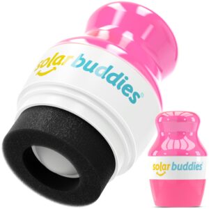 Solar Buddies Sunscreen Applicator – Single Full Pink – Refillable Roll on Sponge Sunscreen, Suncream & Lotion Applicator For Kids, Adults & Families – Holds 3.4fl oz, Perfect Size for Travel