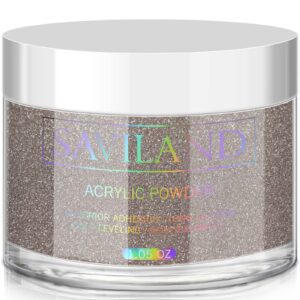 Saviland Black Gold Acrylic Powder – 1oz Professional Color Acrylic Nail Powder for Acrylic Nails Extension> 3D Nail Art Acrylic Polymer Powder> No Need Nail Lamp