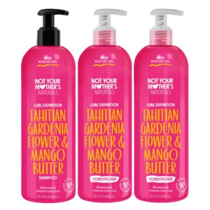 Not Your Mother’s Naturals Curl Defining 1 Shampoo and 2 Conditioners (3 Pack) – 98% Naturally Derived Ingredients – Gardenia Mango Butter