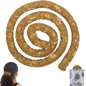 Spiral Lock Hair Tie Dreadlock Accessory Bendable Hair Ties for Women and Men Ponytail Holders Colorful Dreadlock Hair Tie Long Dreads Thick Curly Hair Holder (Brown vine)