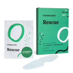 CorneaCare Rescue: Hydrogel Self Cooling Compress | Cold Eye Masks for Puffy Eyes | Self Cooling Eye Compress for Fast Relief | Travel Ready | 12 Count | FSA & HSA Eligible