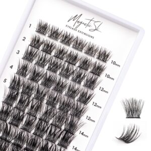 Cluster Lashes 72 Individual Lashes Clusters Eyelash Extensions False Eyelashes DIY Wispy Fluffy Lash Extension Reusable False Eyelashes Natural Look Mix 10-16mm C D Curl-DM28