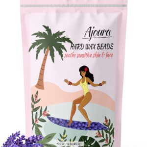 Ajoura 1lb Hard Lavender Wax Beads for Full Body Hair Removal – Brazilian, Bikini, Face, Eyebrows, Underarms, Arms, Chest, Back, Legs (Refill for Wax Warmer Kit, Purple)