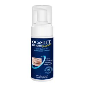 OCuSOFT Lid Scrub Original Foaming Eyelid Cleanser – Mild Instant Foaming Eyelid & Eyelash Cleanser – Daily Eyelid Wash to Remove Oil, Dust, Pollen & Eye Makeup – 7.25 fl oz