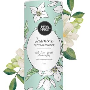 Jasmine Talc-Free Dusting Powder with Arrowroot & Oats – Soothing Body Powder for Women, Chafing, Deodorizing, Foot & Shoe Freshness
