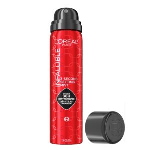 L’Oreal Paris Infallible 3-Second Setting Spray Mist, Microfine Mist for up to 36HR Wear, Clear, 1.76 oz