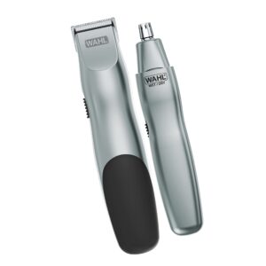 Wahl Groomsman Battery Operated Mens Beard Trimmer for Hair, Nose Hair, and Mustache Grooming Kit, Precision-Ground Blades, 14 Different Trimming Lengths – Model 5621V