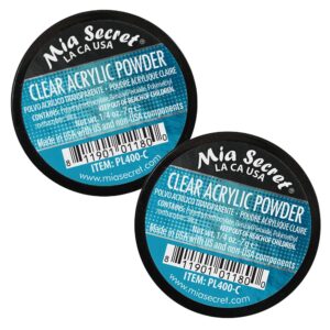 Mia Secret Clear Acrylic Powder (1/4 oz) – 2 Pack