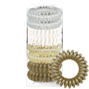 Kitsch Spiral Hair Ties for Women – Creaseless and Dent-free Coil Hair Ties | No Damage, Phone Cord Coils | Made of Flexible and Durable Plastic | 8pcs (Blonde)