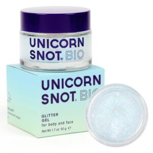 Unicorn Snot Face & Body BIO Glitter – Cosmetic-Grade Holographic Glitter Gel – Plant-Based Glitter Makeup for Festivals, Raves, Anime Cosplay – Safe for Face, Easy Application & Removal (Galaxy)