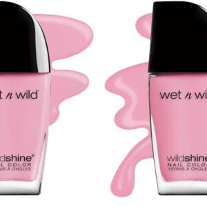 wet n wild Nail Polish Wild Shine, Tickled Pink, Nail Color (Pack of 2)