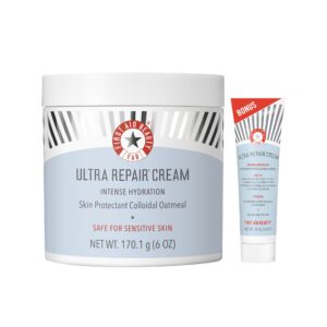 First Aid Beauty – Ultra Repair Cream, Intense Hydration Whipped Colloidal Oatmeal, Clinically Proven to Strengthen Skin Barrier in 7 Days & Helps Relieve Eczema, Luxury Moisturizer, 6 oz + Bonus, 2ct