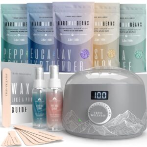 Tress Wellness Waxing Kit for Brazilian Wax – Easy to Use – For Sensitive Skin – Digital Display, Grey Mountain