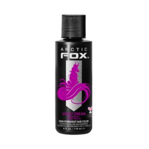 ARCTIC FOX Vegan and Cruelty-Free Semi-Permanent Hair Color Dye (4 Fl Oz, VIOLET DREAM)
