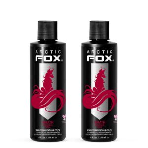 ARCTIC FOX Vegan and Cruelty-Free Semi-Permanent Hair Color Dye – WRATH 8 Fl Oz (Pack of 2)