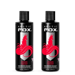 ARCTIC FOX Vegan and Cruelty-Free Semi-Permanent Hair Color Dye – POISON 8 Fl Oz (Pack of 2)