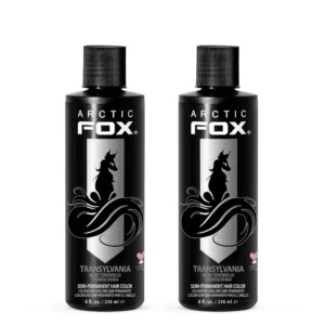 ARCTIC FOX Vegan and Cruelty-Free Semi-Permanent Hair Color Dye – TRANSYLVANIA 8 Fl Oz (Pack of 2)