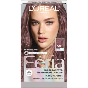 L’Oreal Paris Feria Multi-Faceted Shimmering Permanent Hair Color, 721 Dusty Mauve, Pack of 1 Hair Dye Kit