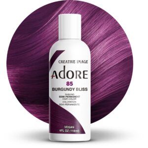 Adore Semi Permanent Hair Color – Vegan and Cruelty-Free Red Hair Dye – 4 Fl Oz – 085 Burgundy Bliss (Pack of 1)