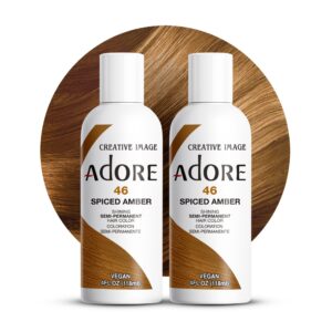 Adore Semi Permanent Hair Color – Vegan and Cruelty-Free Brown Hair Dye – 4 Fl Oz – 046 Spiced Amber (Pack of 2)