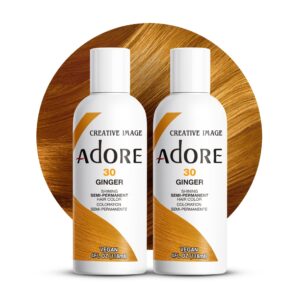 Adore Semi Permanent Hair Color – Vegan and Cruelty-Free Orange Hair Dye – 4 Fl Oz – 030 Ginger (Pack of 2)
