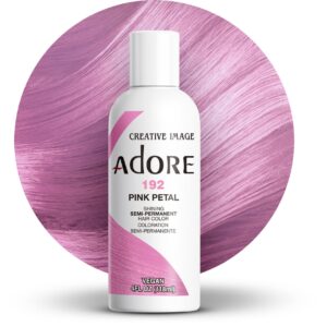 Adore Semi Permanent Hair Color – Vegan and Cruelty-Free Pink Hair Dye – 4 Fl Oz – 192 Pink Petal (Pack of 1)