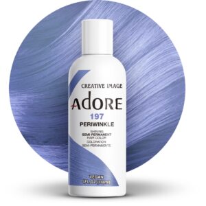 Adore Semi Permanent Hair Color – Vegan and Cruelty-Free Purple Hair Dye – 4 Fl Oz – 197 Peri Winkle (Pack of 1)