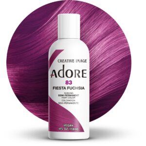 Adore Semi Permanent Hair Color – Vegan and Cruelty-Free Red Hair Dye – 4 Fl Oz – 083 Fiesta Fuchsia (Pack of 1)