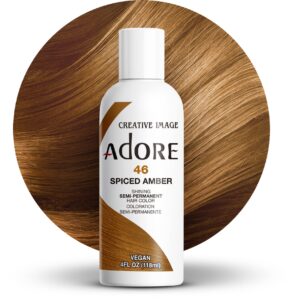 Adore Semi Permanent Hair Color – Vegan and Cruelty-Free Brown Hair Dye – 4 Fl Oz – 046 Spiced Amber (Pack of 1)