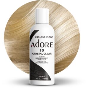 Adore Semi Permanent Hair Color – Vegan and Cruelty-Free Clear Hair Dye – 4 Fl Oz – 010 Crystal Clear (Pack of 1)