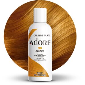 Adore Semi Permanent Hair Color – Vegan and Cruelty-Free Orange Hair Dye – 4 Fl Oz – 030 Ginger (Pack of 1)