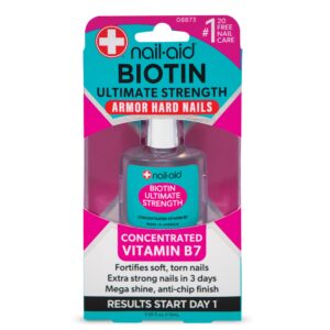 Nail-Aid Biotin Ultimate Strength – Nail Treatment & Strengthener – Clear, 0.55 Fl Oz (08873)